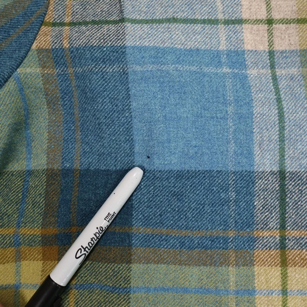 PENDLETON Heritage Limited Edition Women's XL Blue Green Plaid Wool Shacket USA - Picture 3 of 8